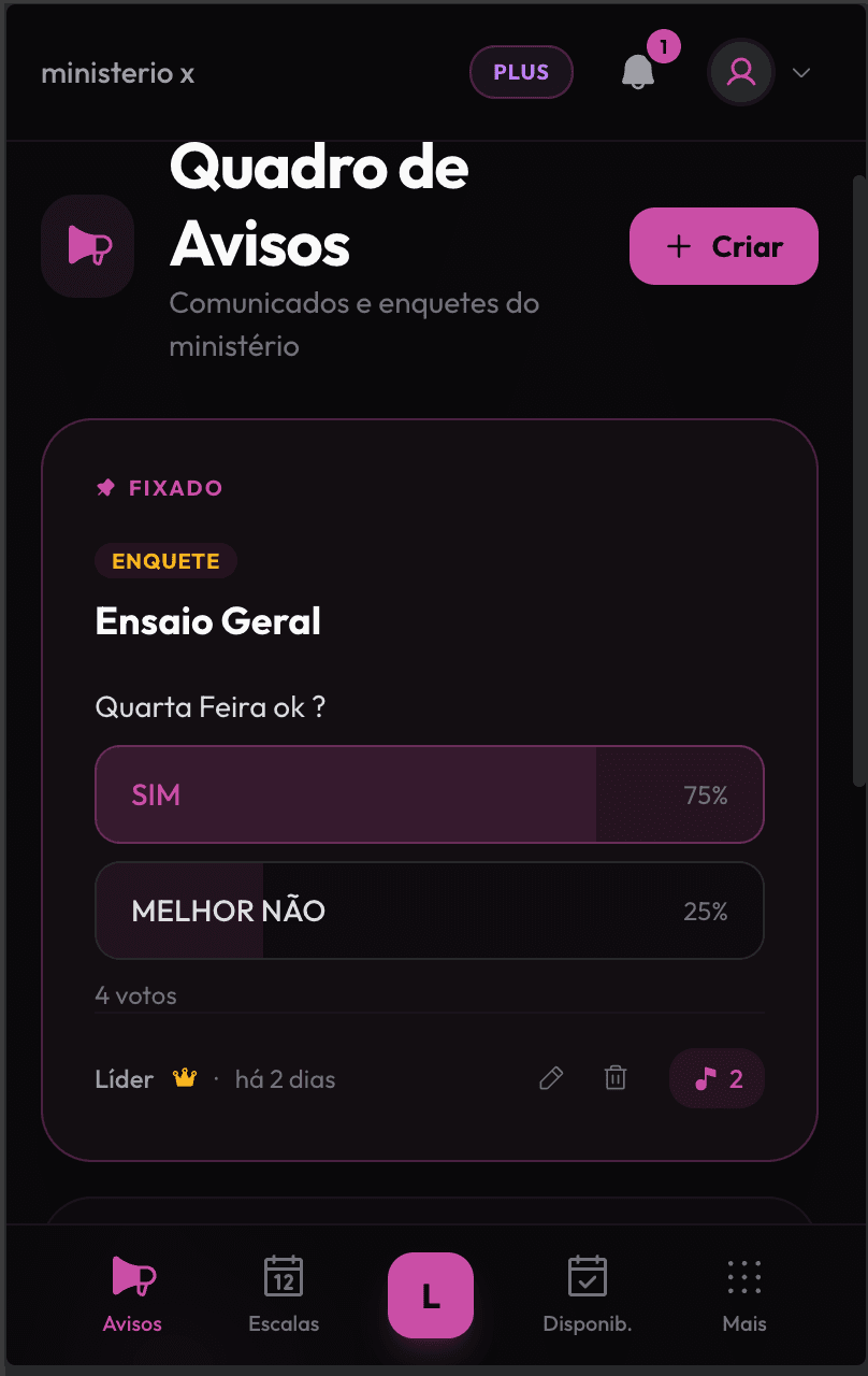 Notificações em tempo real